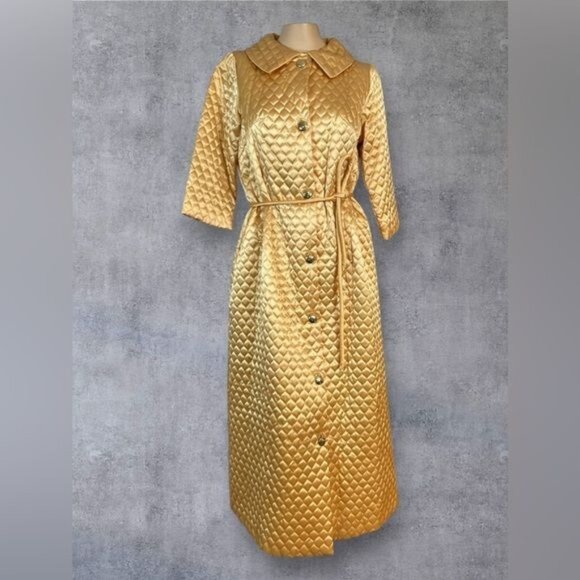 Vintage Sears Gold Quilted Robe - Picture 1 of 6